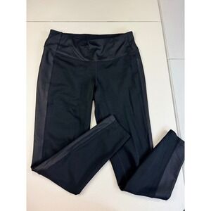 New Balance Athletic Leggings Women's Solid Black Side Panel Detail M